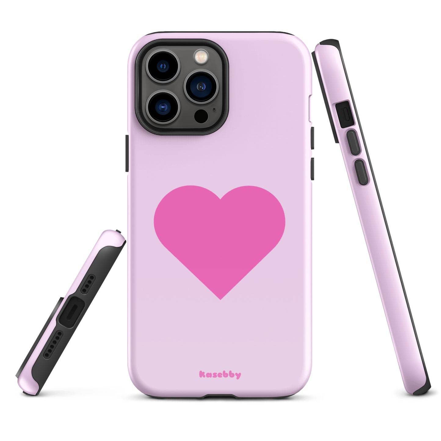 Pink Heart Cute Aesthetic Phone Case – Multi-Angle Durable View