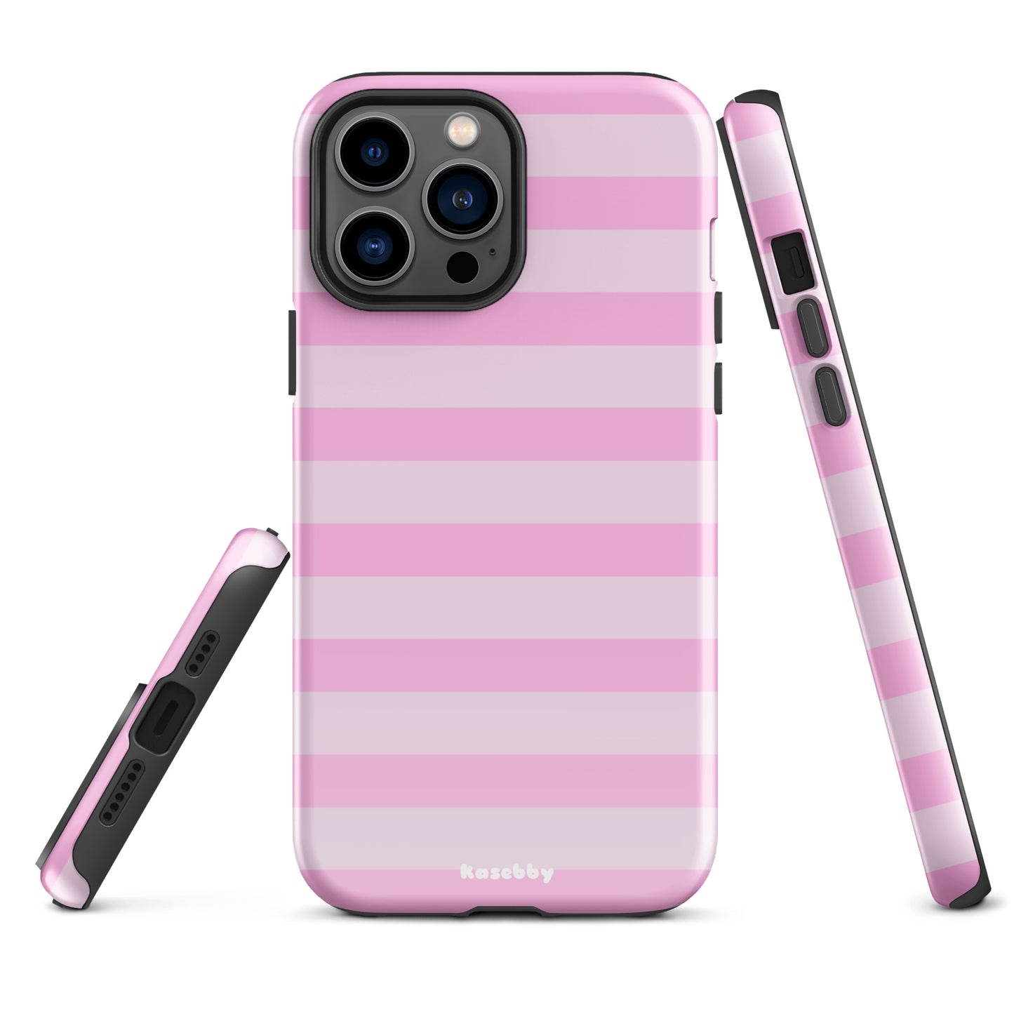 Pink Striped Phone Case - kasebby