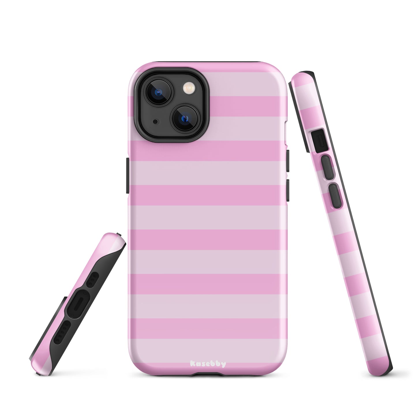 Pink Striped Phone Case - kasebby