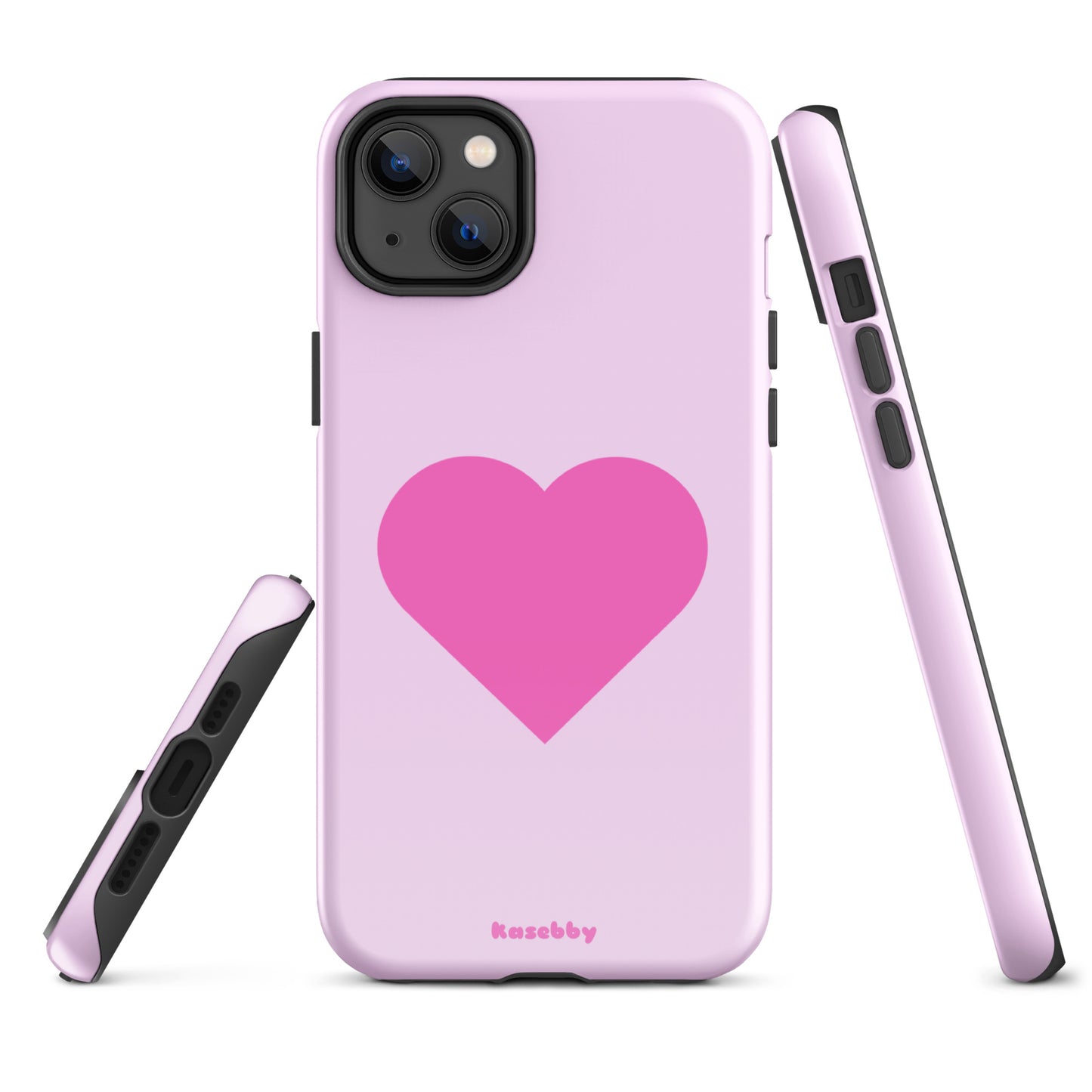 Pink Heart Cute Aesthetic Phone Case – Multi-Angle Durable View
