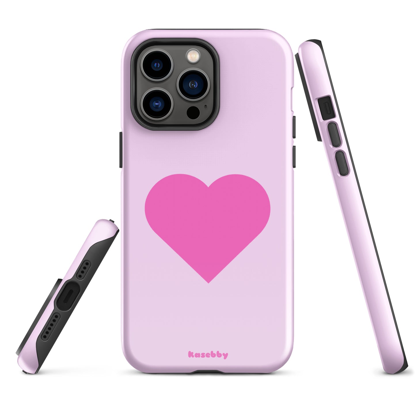 Pink Heart Cute Aesthetic Phone Case – Multi-Angle Durable View