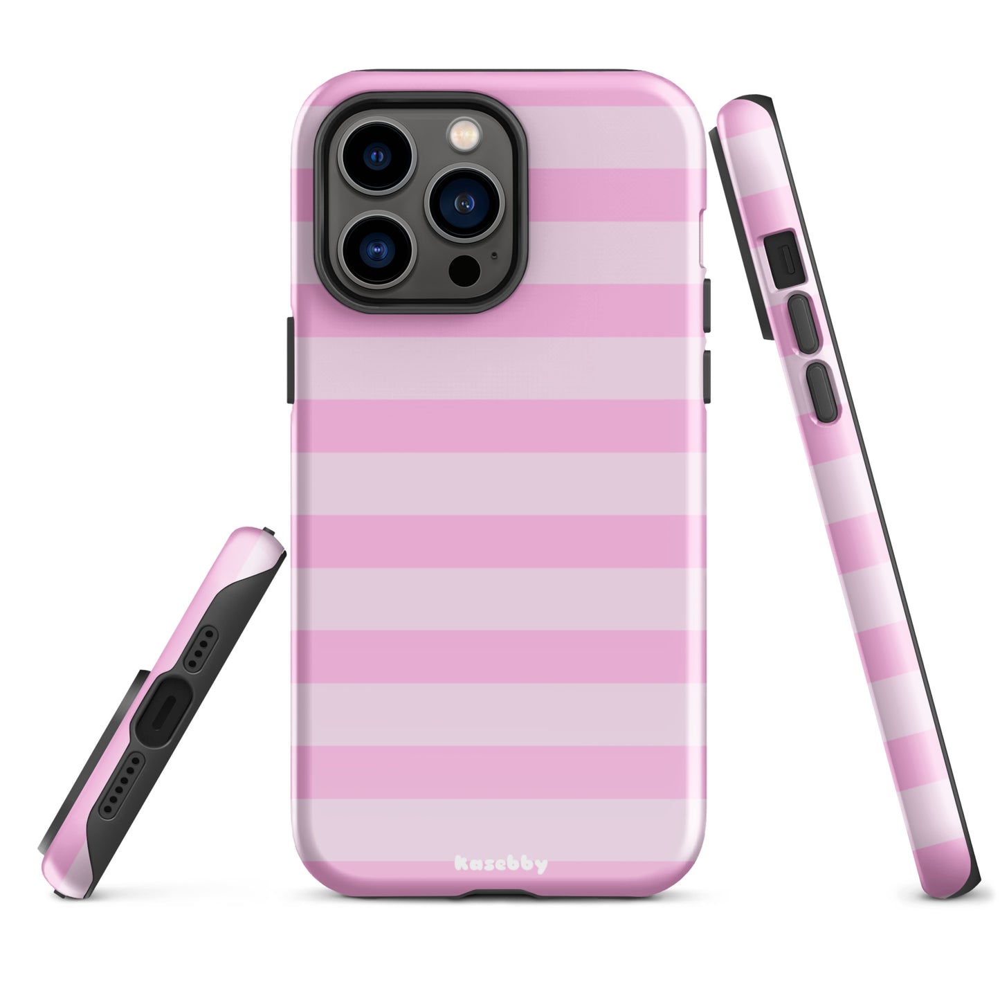Pink Striped Phone Case - kasebby