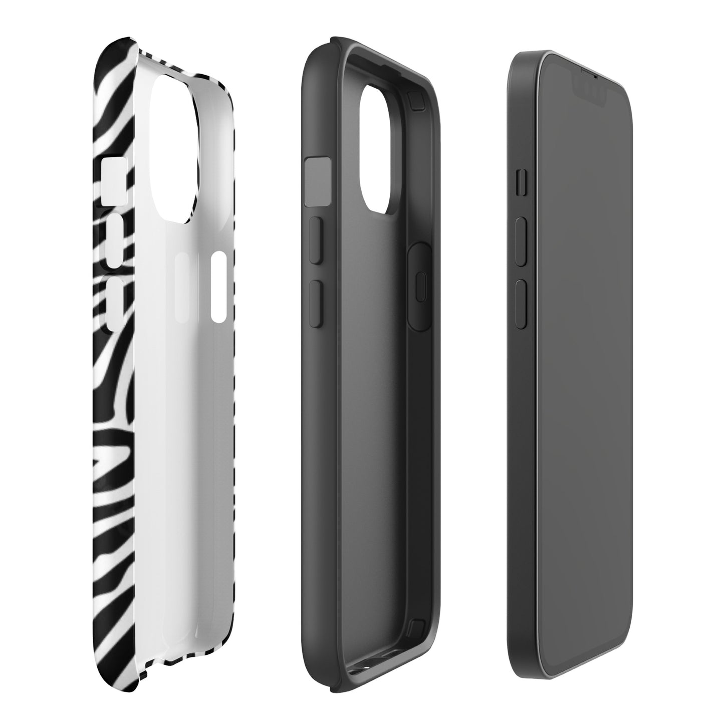Zebra Print McBling Phone Case – Dual Layer TPU + Polycarbonate Shockproof