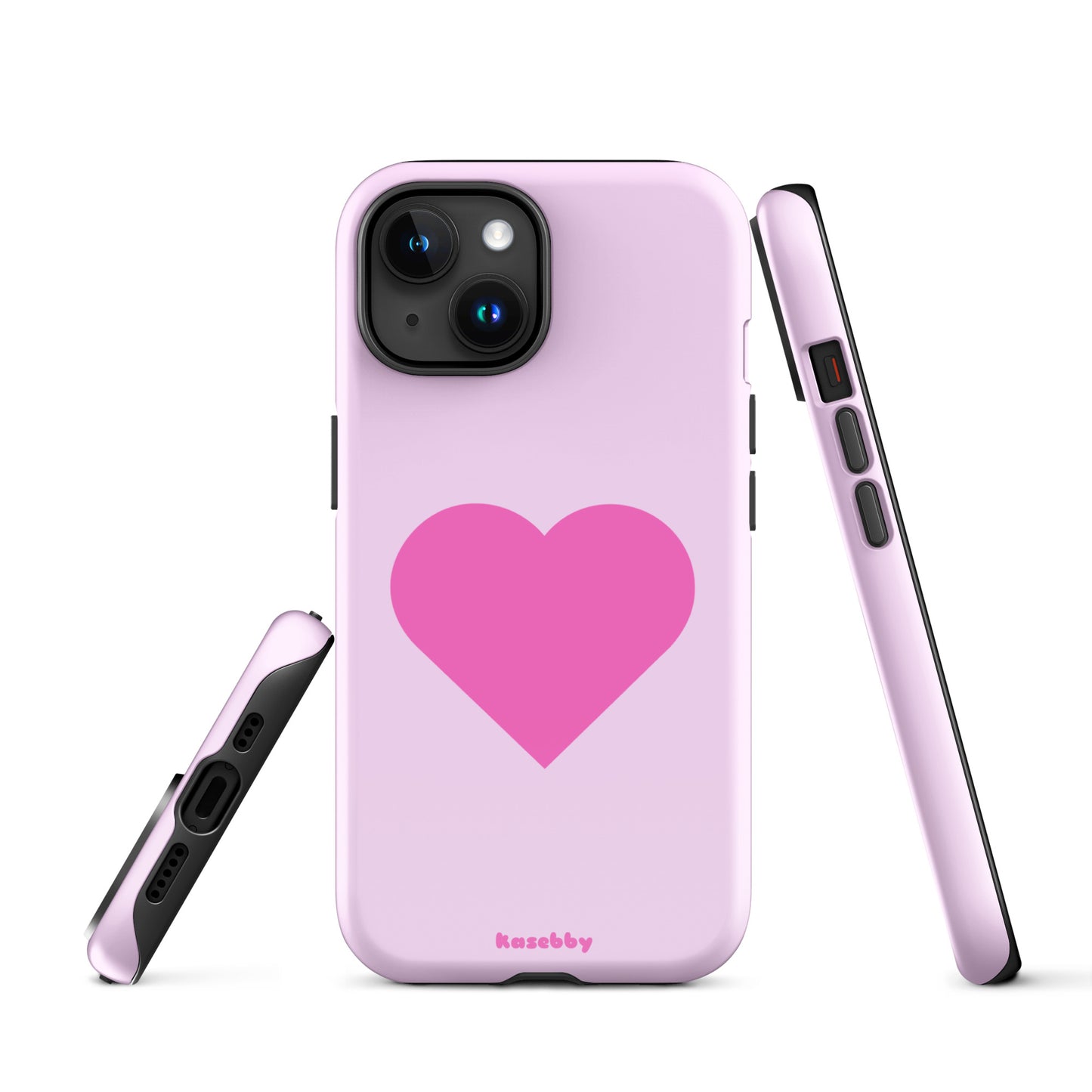 Pink Heart Cute Aesthetic Phone Case – Multi-Angle Durable View