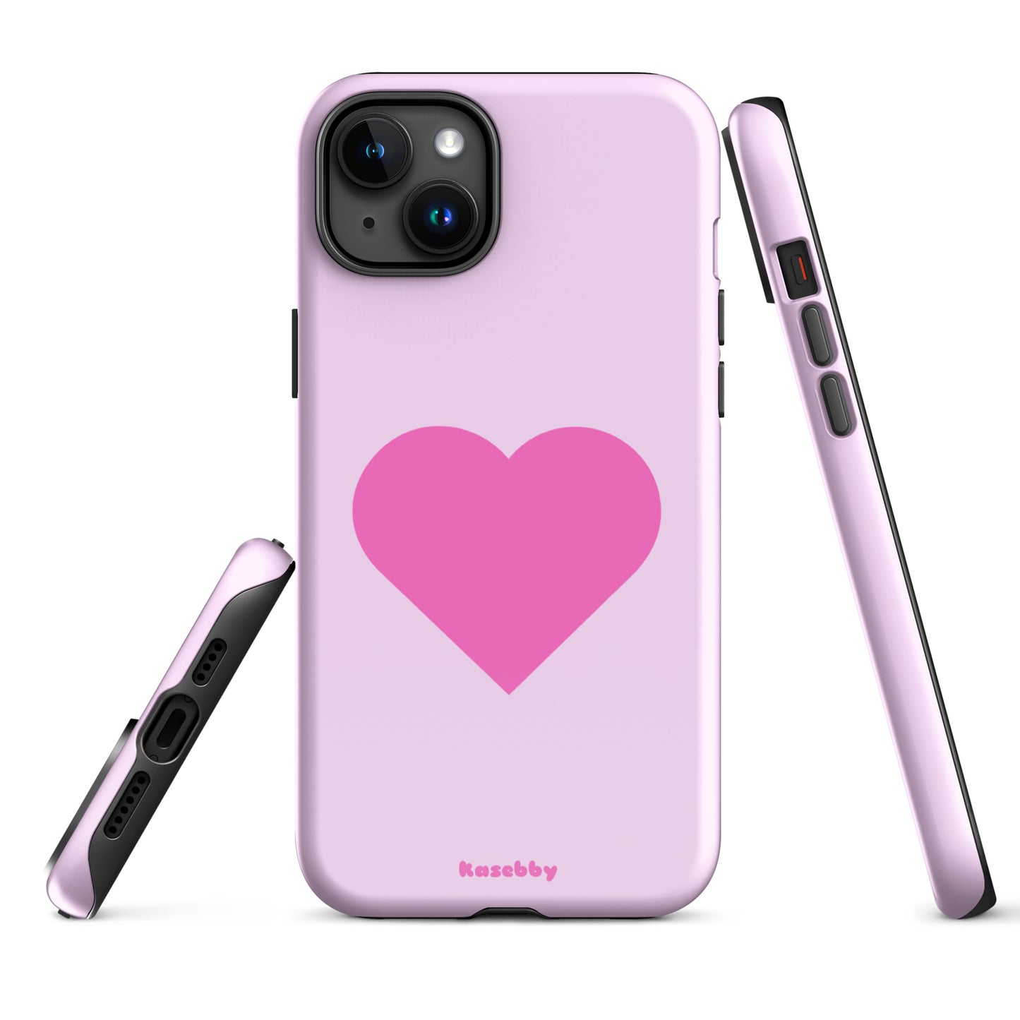 Pink Heart Cute Aesthetic Phone Case – Multi-Angle Durable View