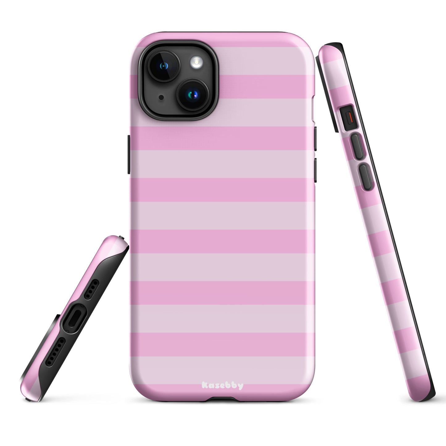 Pink Striped Phone Case - kasebby