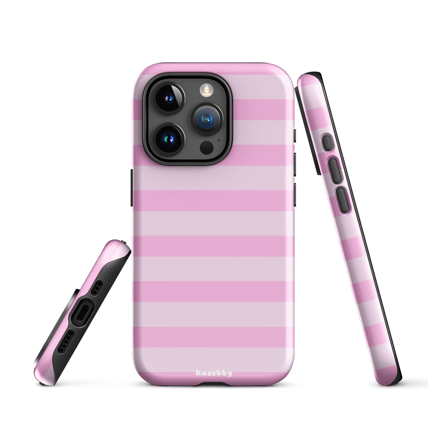 Pink Striped Phone Case - kasebby