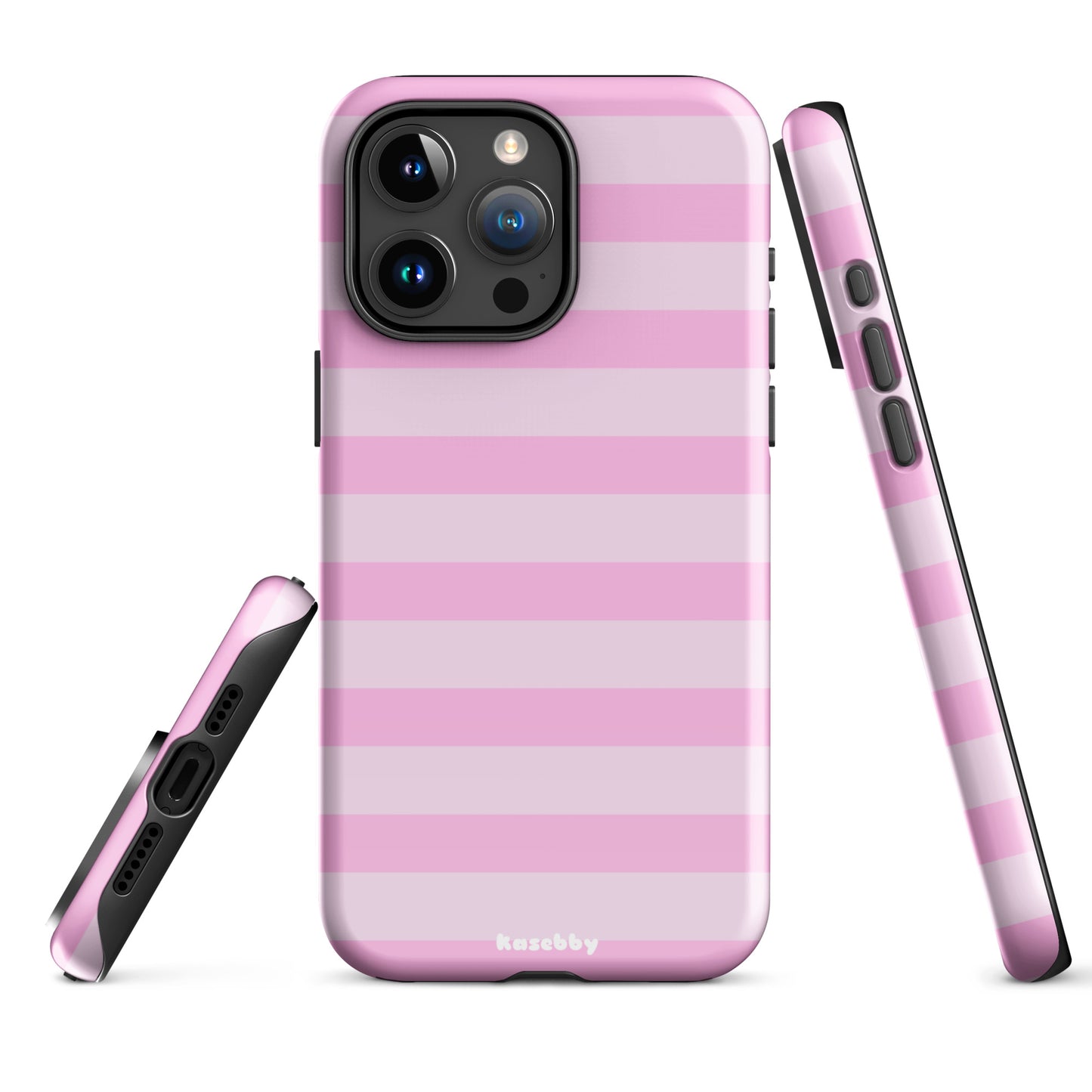 Pink Striped Phone Case - kasebby