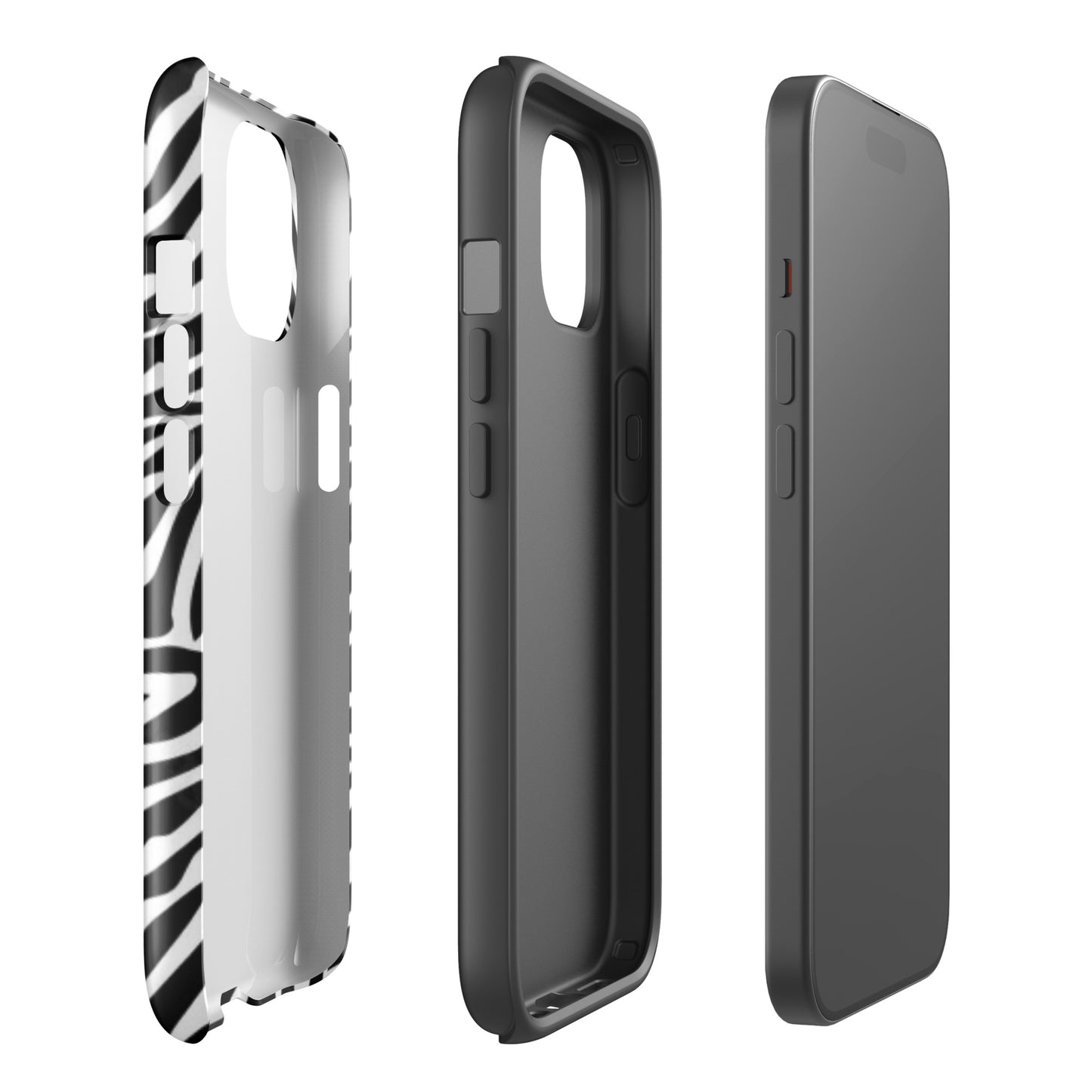 Zebra Print McBling Phone Case – Dual Layer TPU + Polycarbonate Shockproof