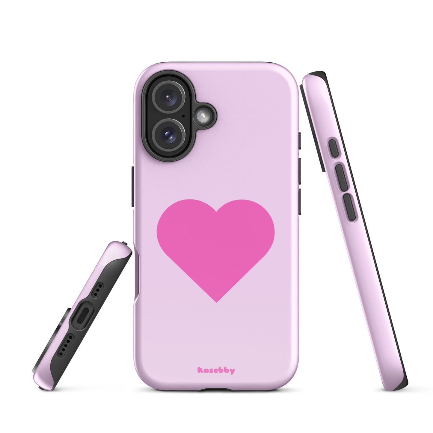 Pink Heart Cute Aesthetic Phone Case – Multi-Angle Durable View