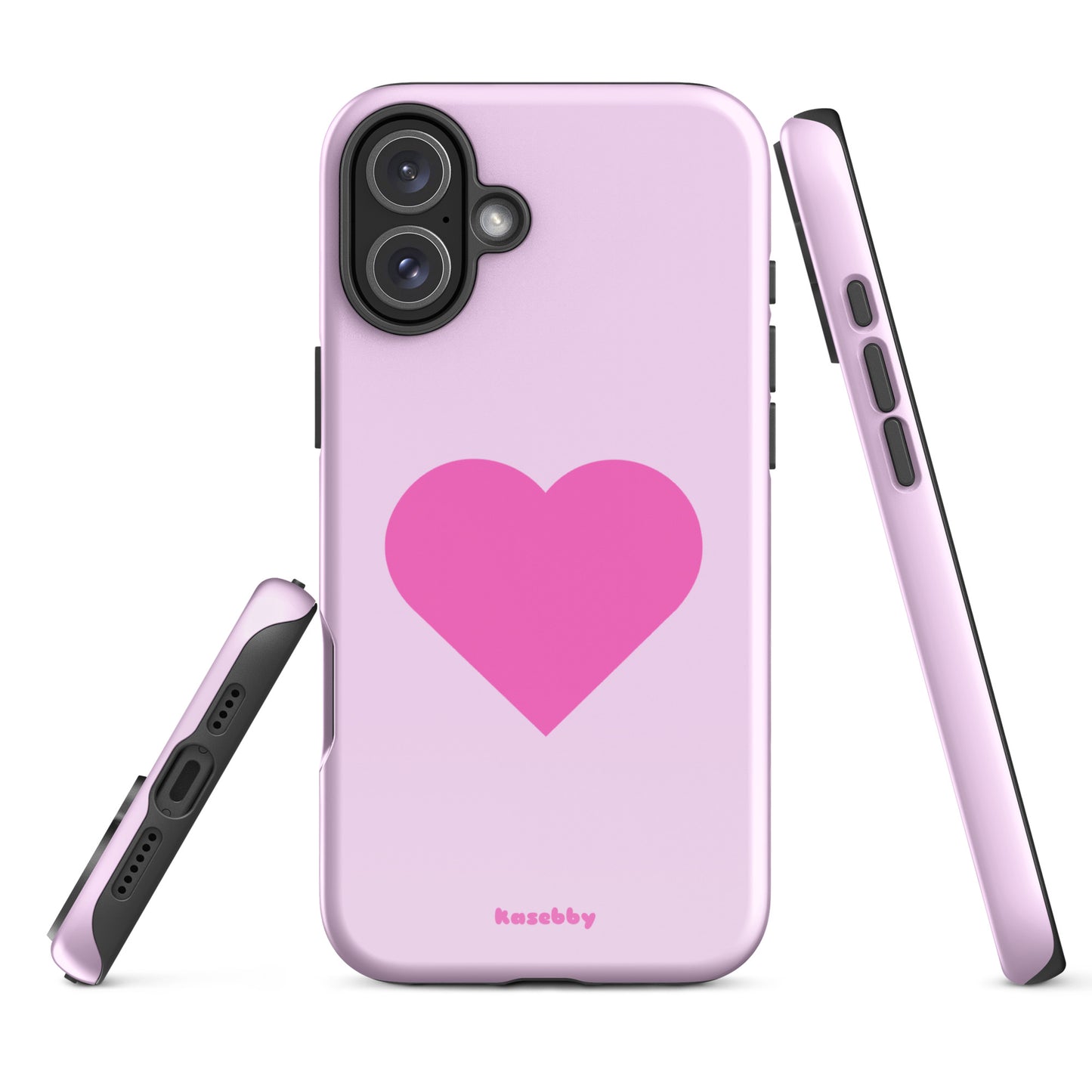 Pink Heart Cute Aesthetic Phone Case – Multi-Angle Durable View