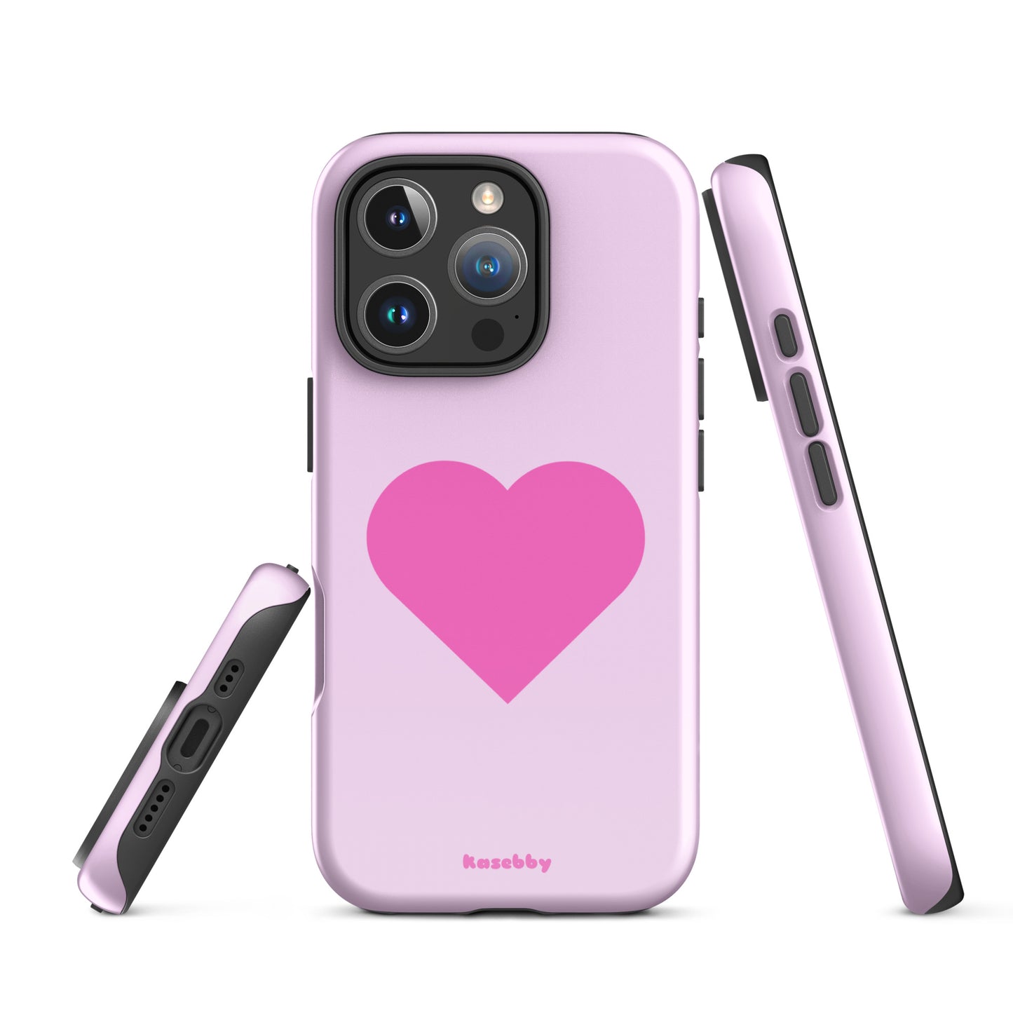 Pink Heart Cute Aesthetic Phone Case – Multi-Angle Durable View