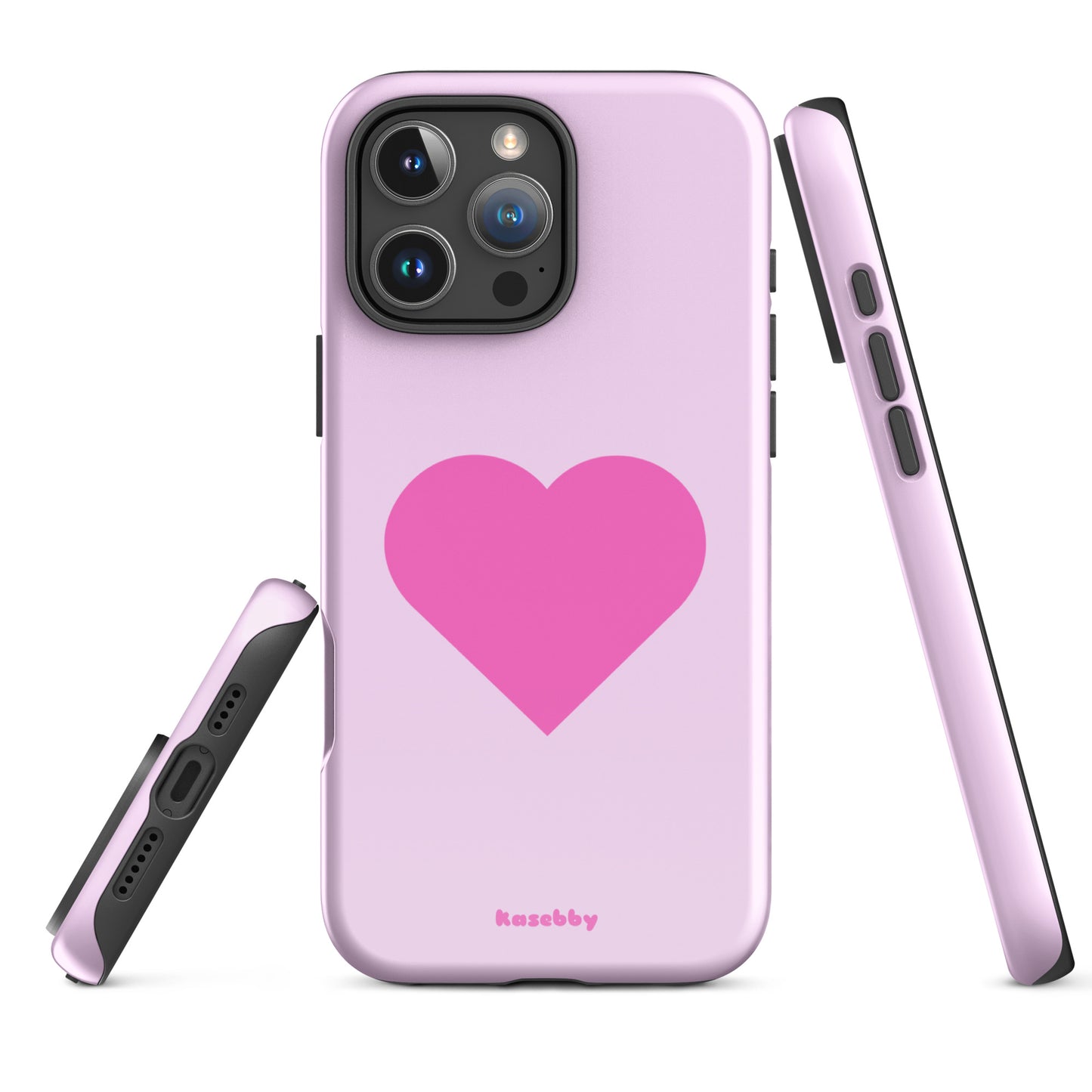 Pink Heart Cute Aesthetic Phone Case – Multi-Angle Durable View