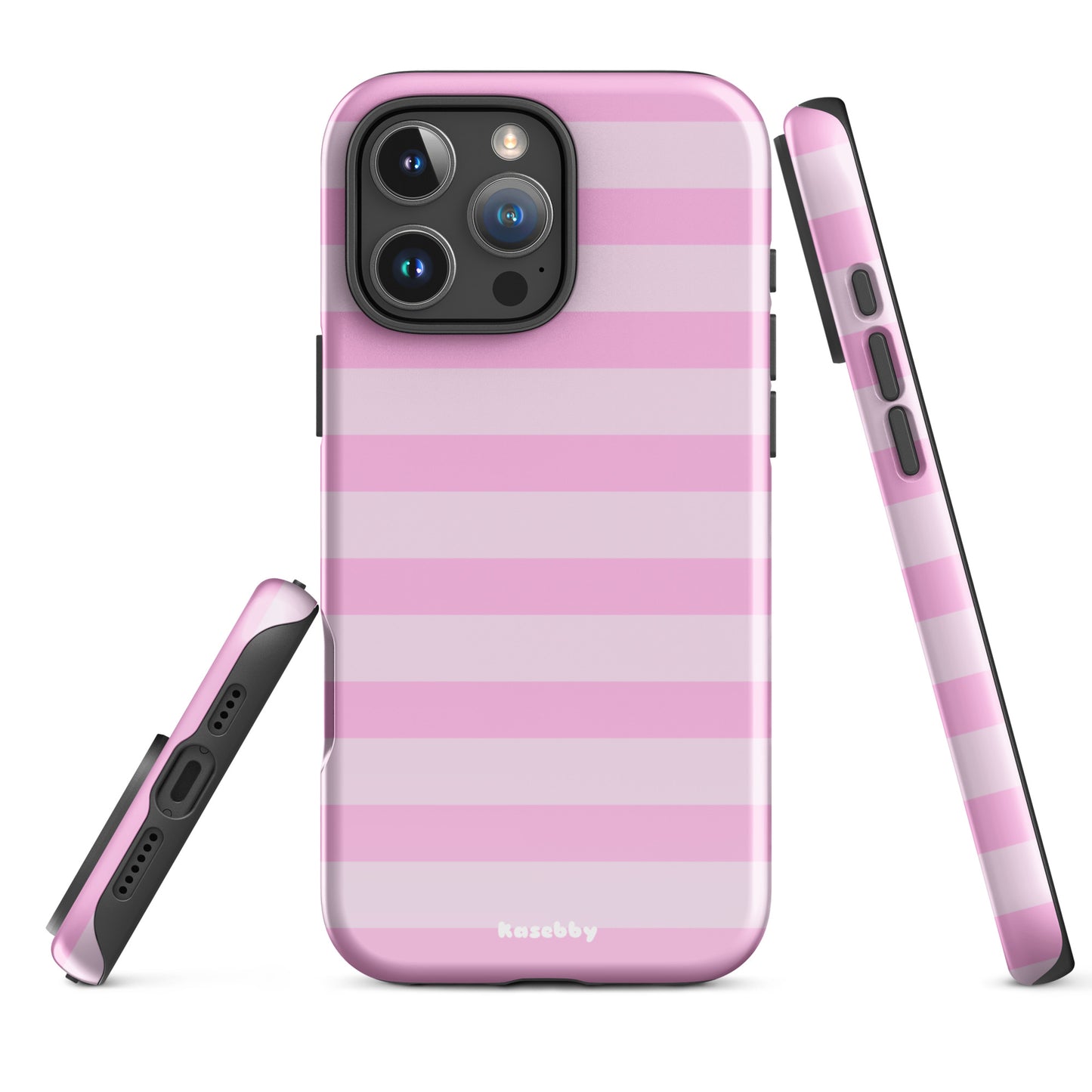 Pink Striped Phone Case - kasebby