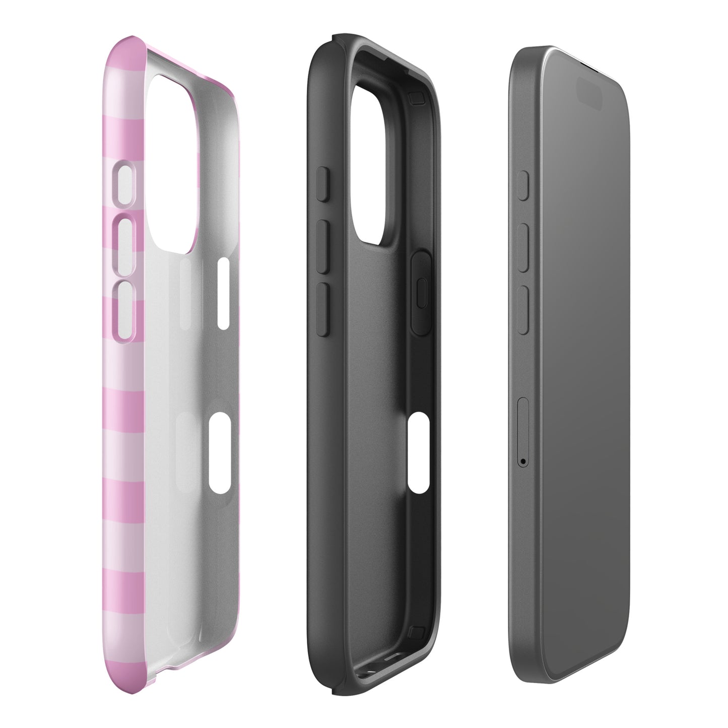 Pink Striped Phone Case - kasebby