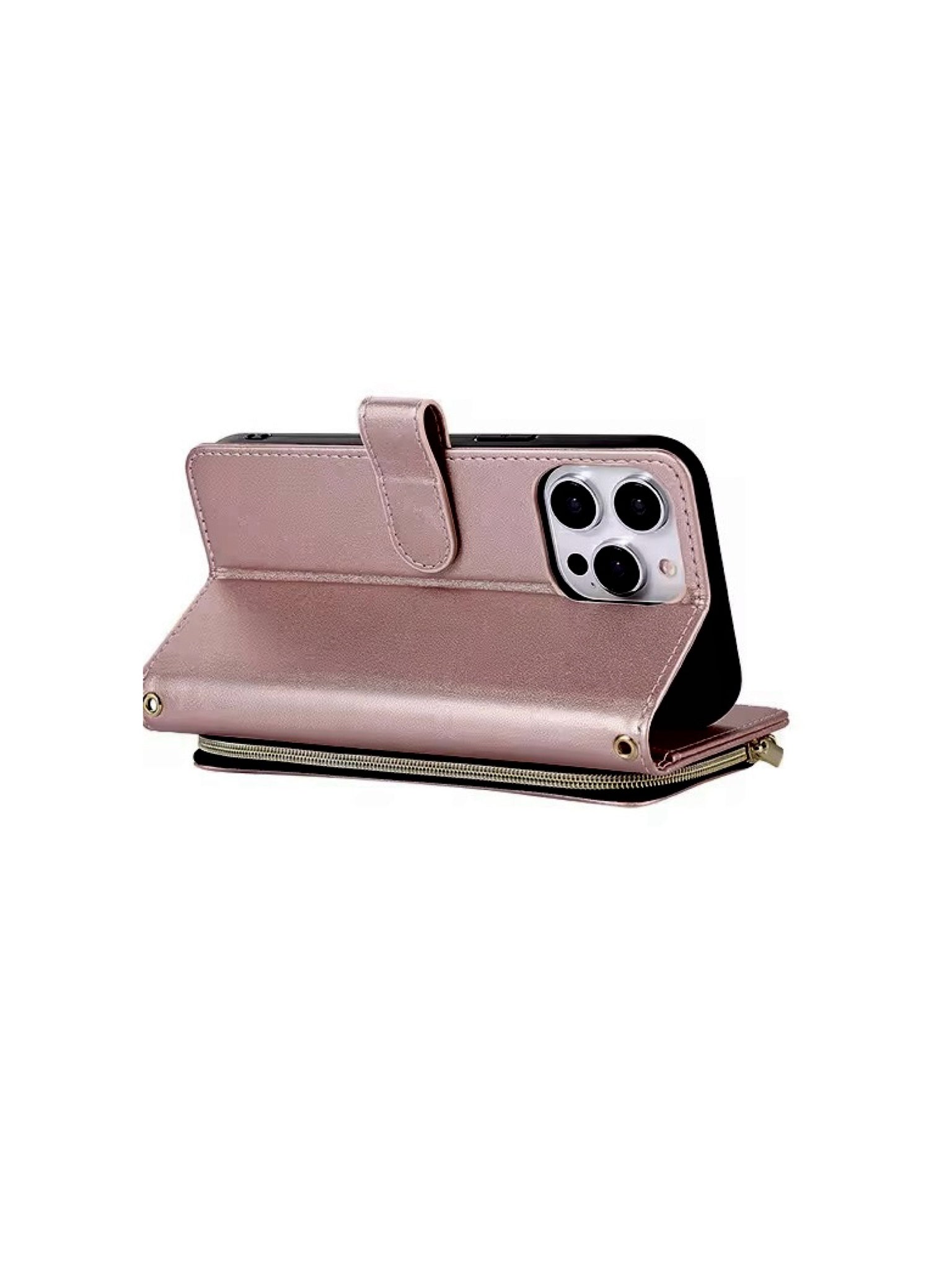 Champagne Wallet Phone Case – Functional iPhone Cover with Multiple Card Holders