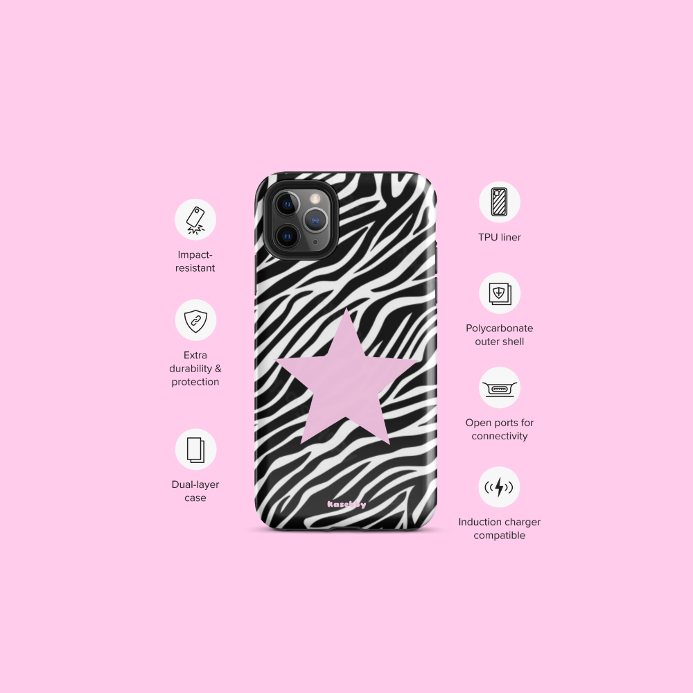 Zebra Print 2000s Mcbling Aesthetic Case For iPhone - kasebby