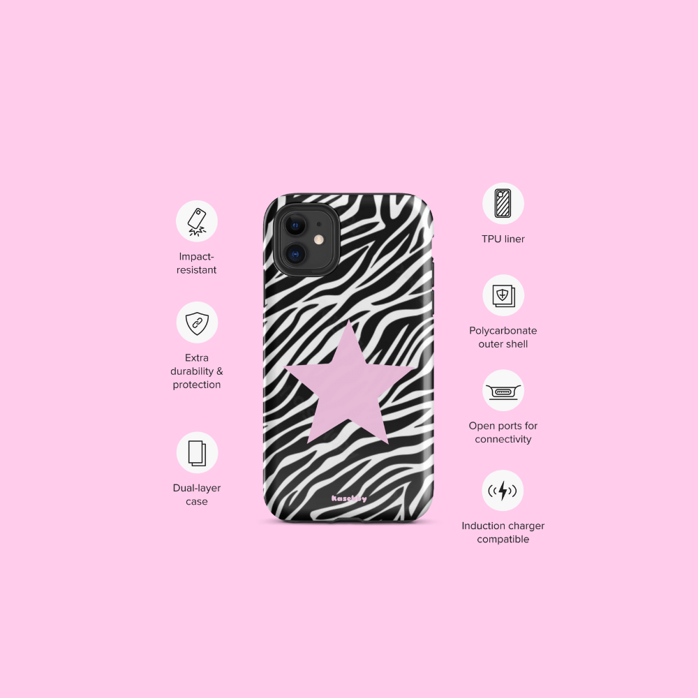 Zebra Print 2000s Mcbling Aesthetic Case For iPhone - kasebby