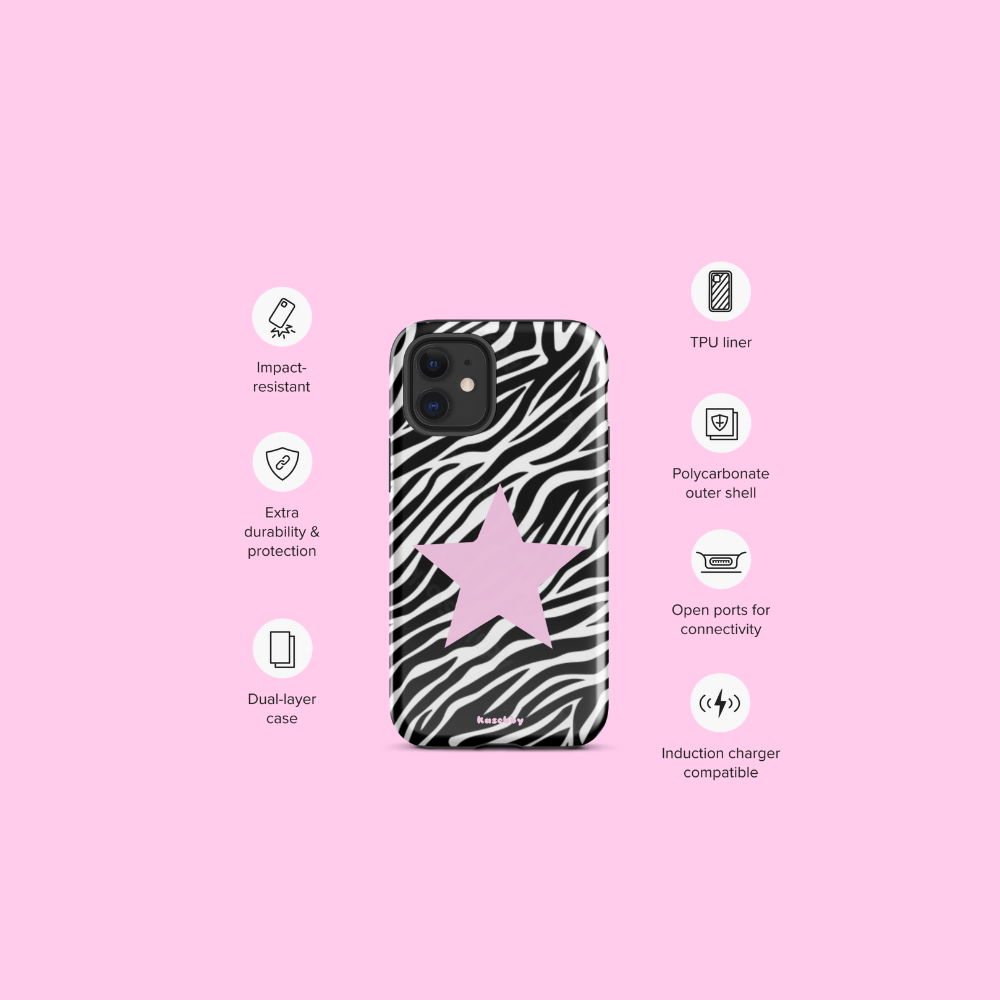 Zebra Print 2000s Mcbling Aesthetic Case For iPhone - kasebby