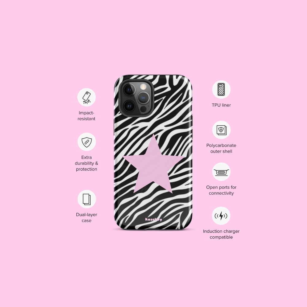 Zebra Print 2000s Mcbling Aesthetic Case For iPhone - kasebby