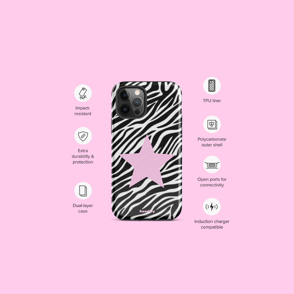 Zebra Print 2000s Mcbling Aesthetic Case For iPhone - kasebby