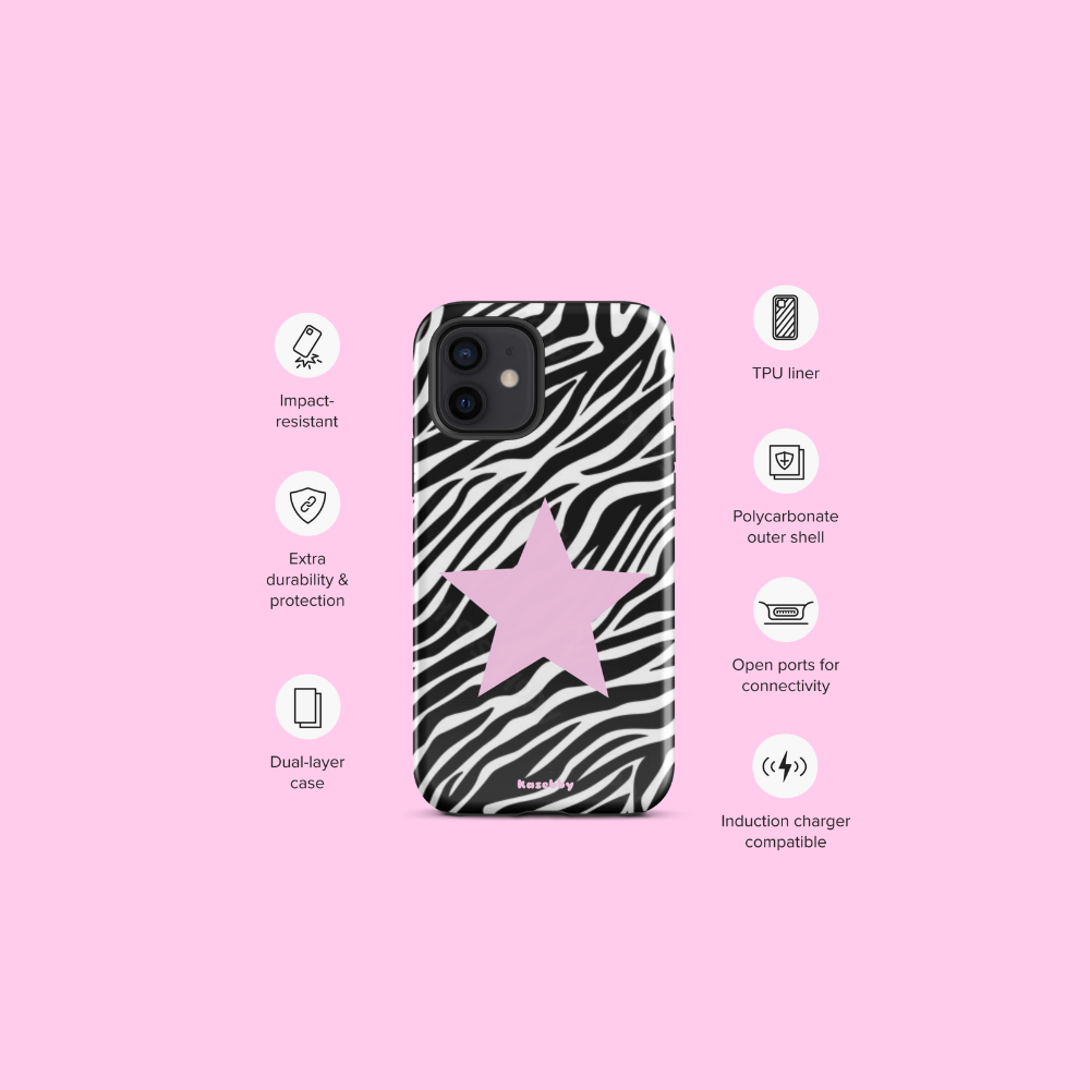 Zebra Print 2000s Mcbling Aesthetic Case For iPhone - kasebby
