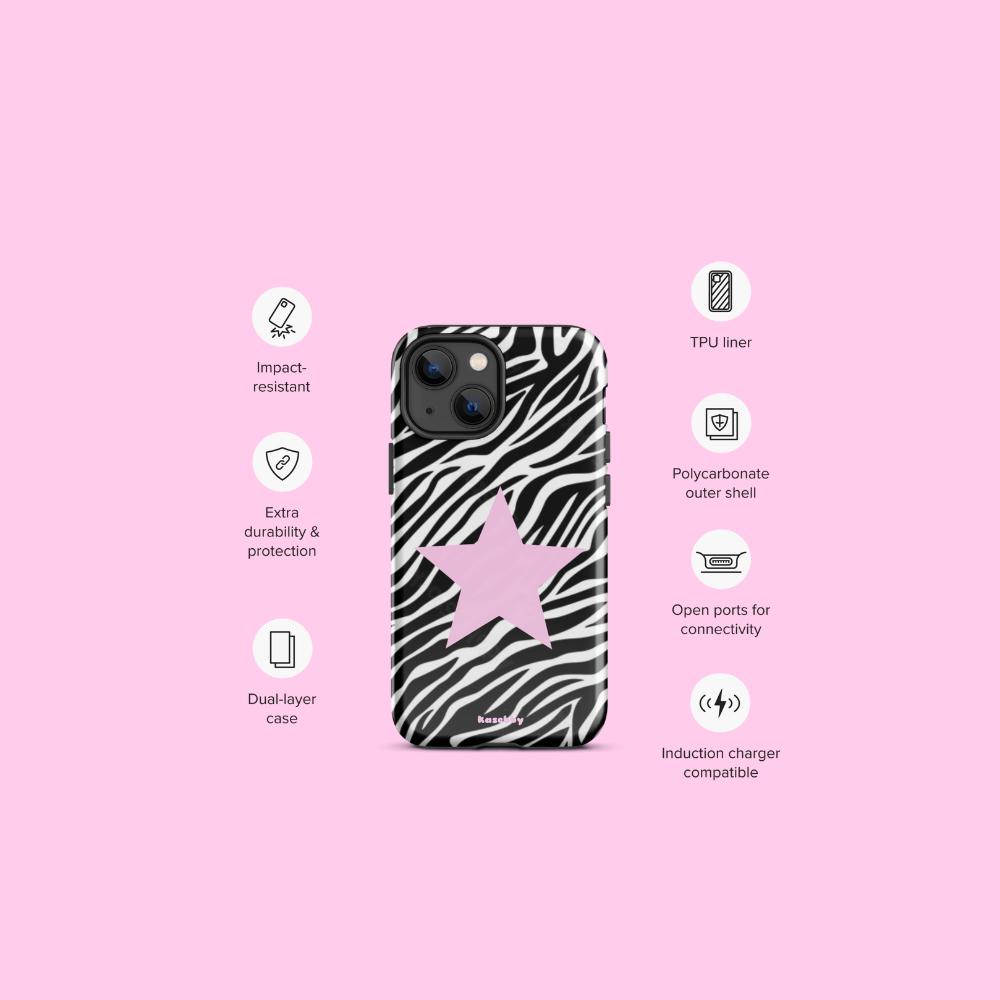 Zebra Print 2000s Mcbling Aesthetic Case For iPhone - kasebby