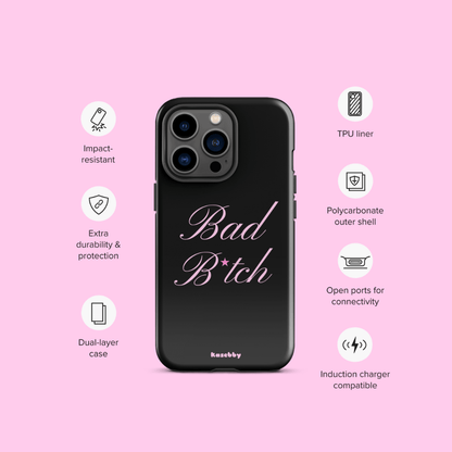 Pink and Black Baddie Phone Case - kasebby