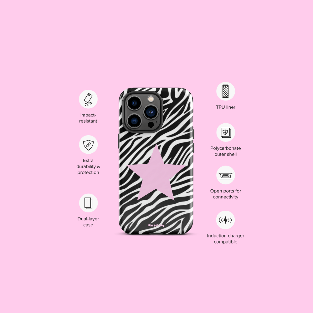 Zebra Print 2000s Mcbling Aesthetic Case For iPhone - kasebby
