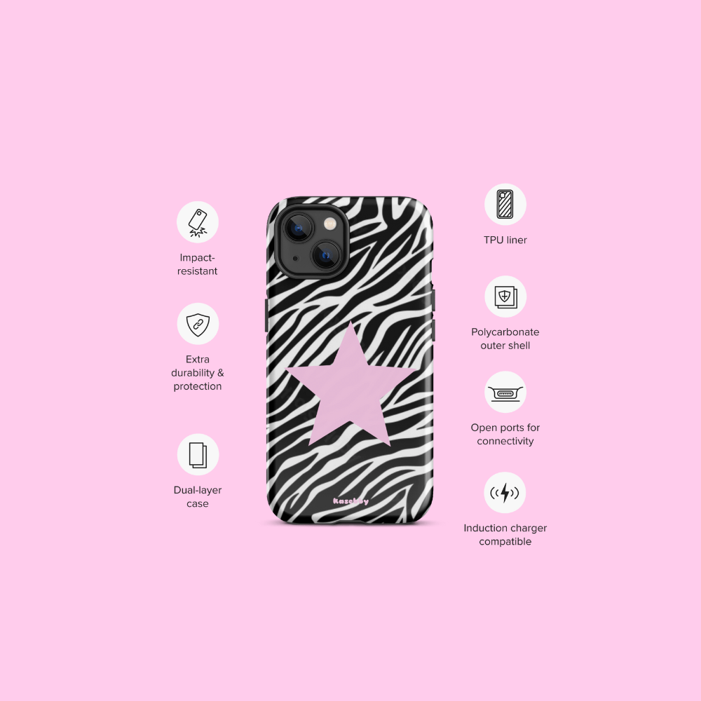 Zebra Print 2000s Mcbling Aesthetic Case For iPhone - kasebby
