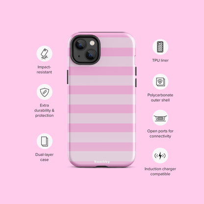 Pink Striped Phone Case - kasebby