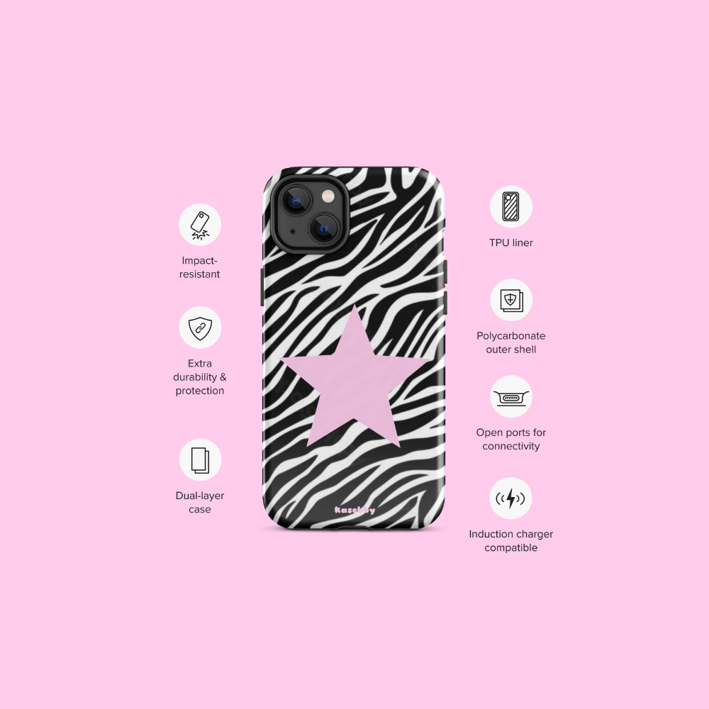 Zebra Print 2000s Mcbling Aesthetic Case For iPhone - kasebby