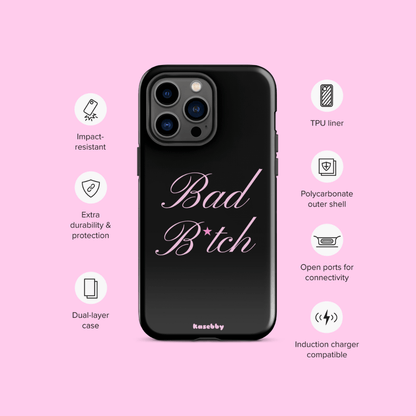 Pink and Black Baddie Phone Case - kasebby