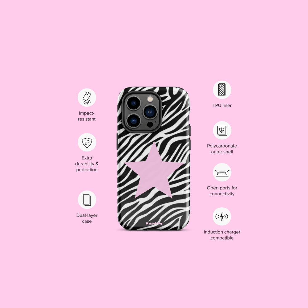 Zebra Print 2000s Mcbling Aesthetic Case For iPhone - kasebby