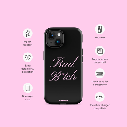 Pink and Black Baddie Phone Case - kasebby