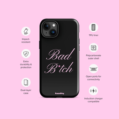 Pink and Black Baddie Phone Case - kasebby