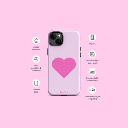 Pink Heart Phone Case – MagSafe Compatible, Precise Cutouts