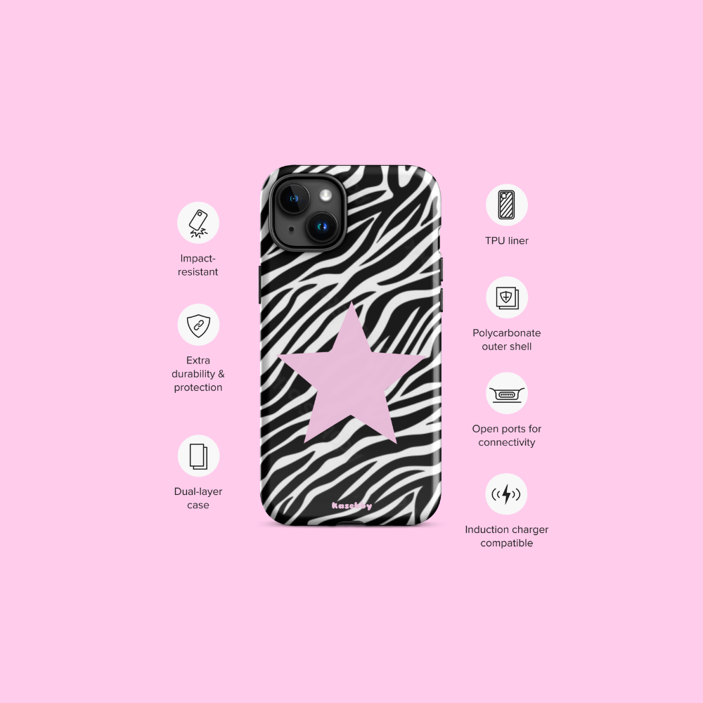 Zebra Print 2000s Mcbling Aesthetic Case For iPhone - kasebby
