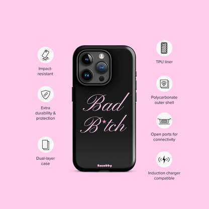 Pink and Black Baddie Phone Case - kasebby
