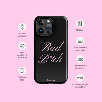 Pink and Black Baddie Phone Case - kasebby