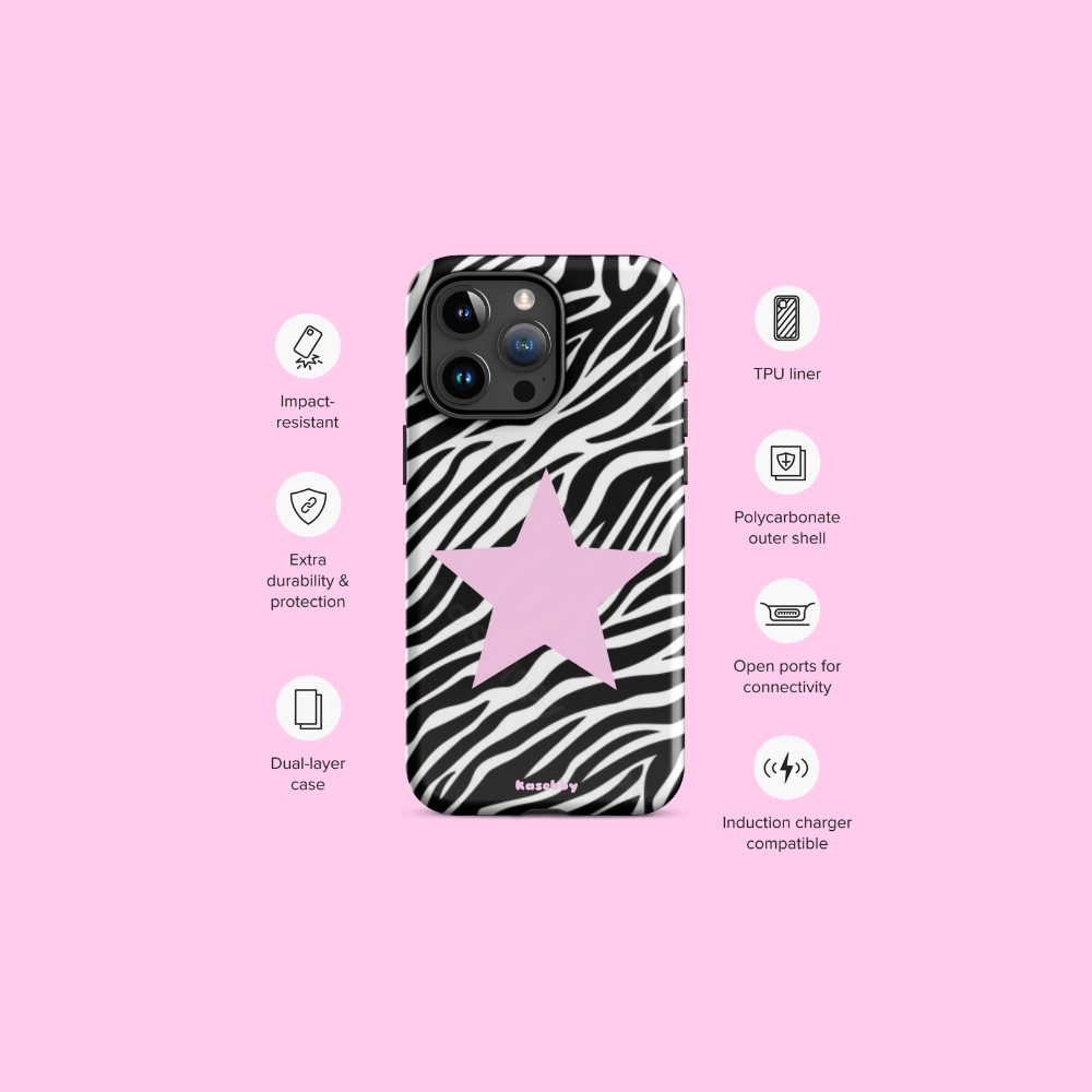 Zebra Print 2000s Mcbling Aesthetic Case For iPhone - kasebby
