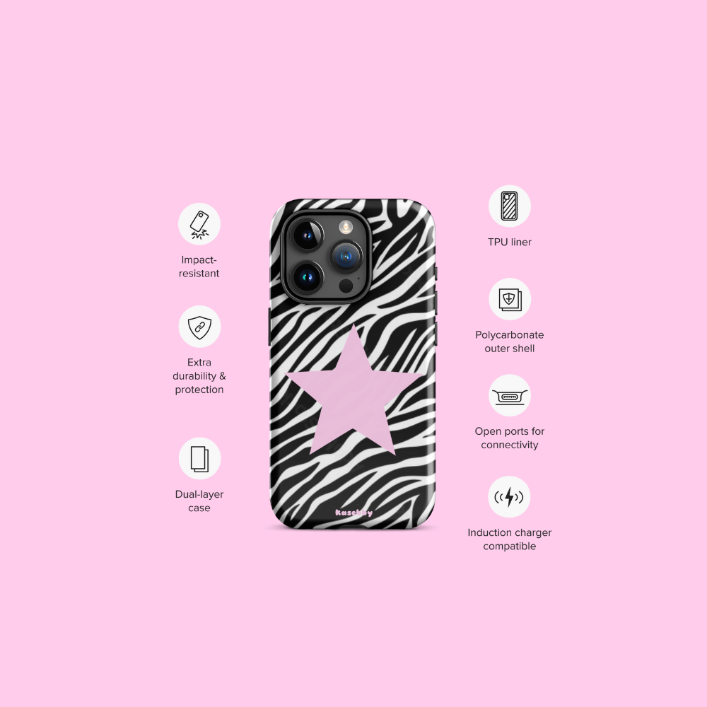 Zebra Print 2000s Mcbling Aesthetic Case For iPhone - kasebby