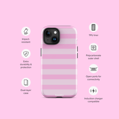 Pink Striped Phone Case - kasebby