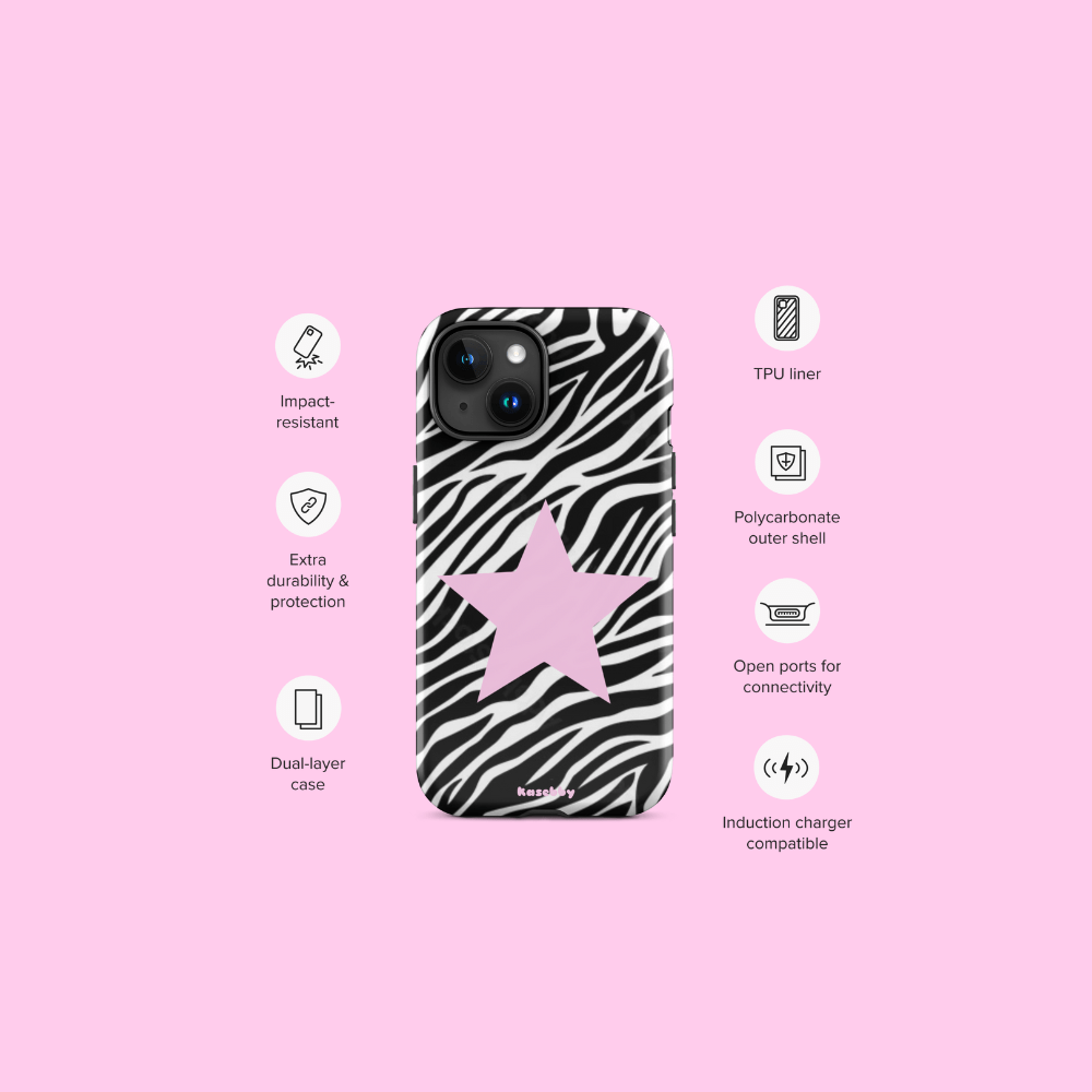 Zebra Print 2000s Mcbling Aesthetic Case For iPhone - kasebby