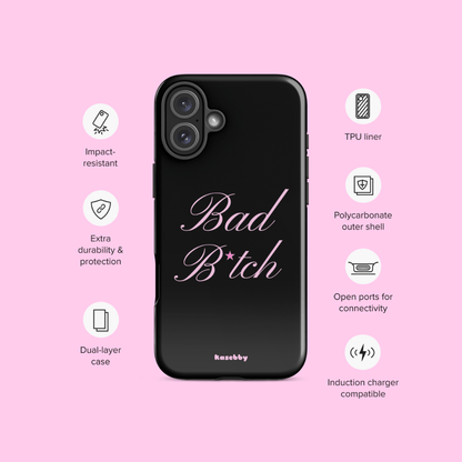 Pink and Black Baddie Phone Case - kasebby