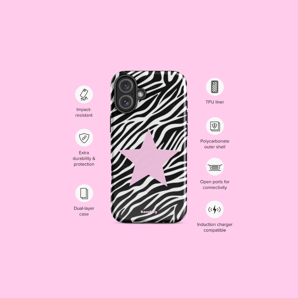 Zebra Print 2000s Mcbling Aesthetic Case For iPhone - kasebby