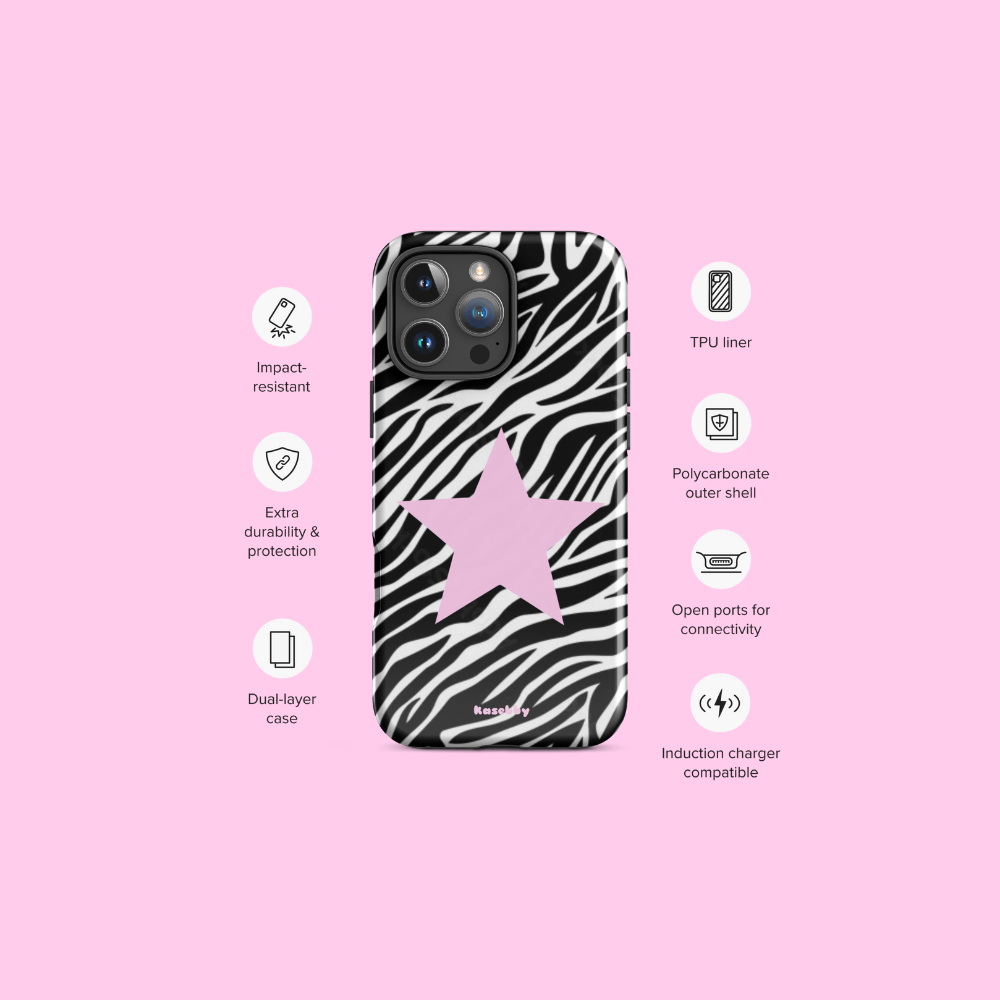 Zebra Print 2000s Mcbling Aesthetic Case For iPhone - kasebby