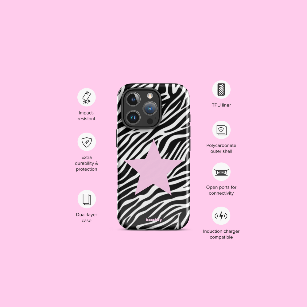 Zebra Print 2000s Mcbling Aesthetic Case For iPhone - kasebby