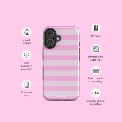 Pink Striped Phone Case - kasebby