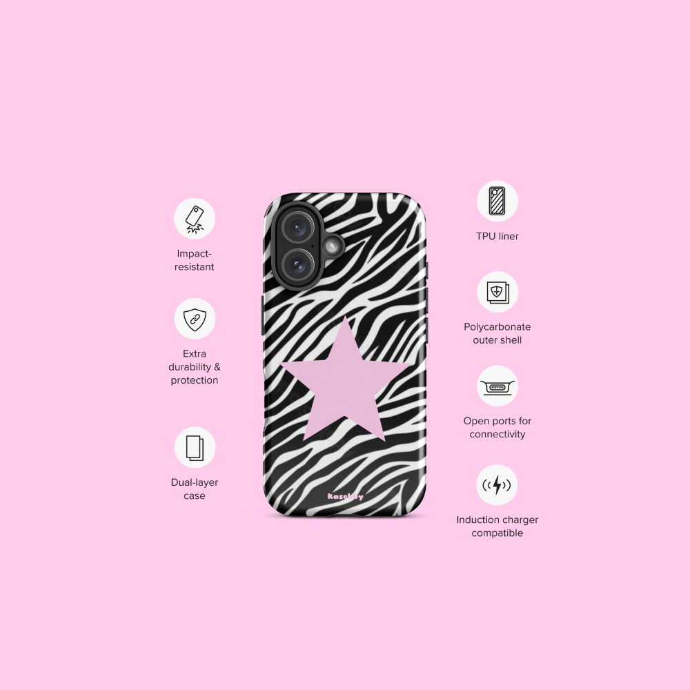 Zebra Print 2000s Mcbling Aesthetic Case For iPhone - kasebby
